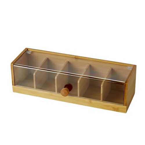 Bamboo Tea Box with Transparent Lid