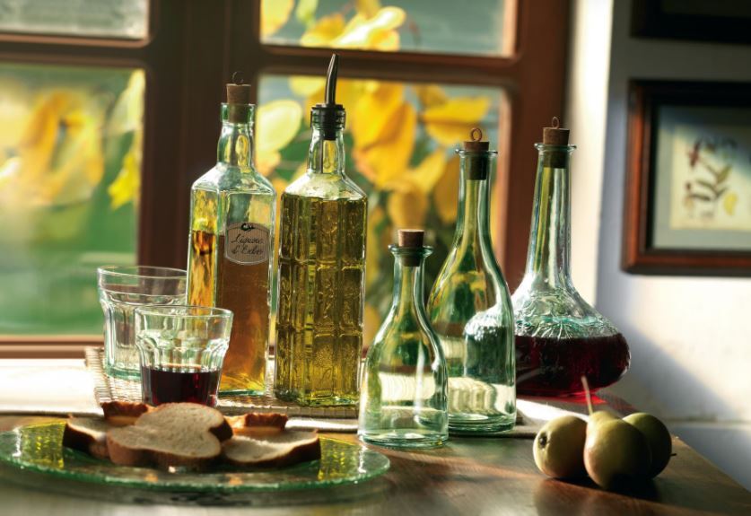 Country Home Fiesole Bouteille en verre avec bouchon en liège Vert 720 ml 