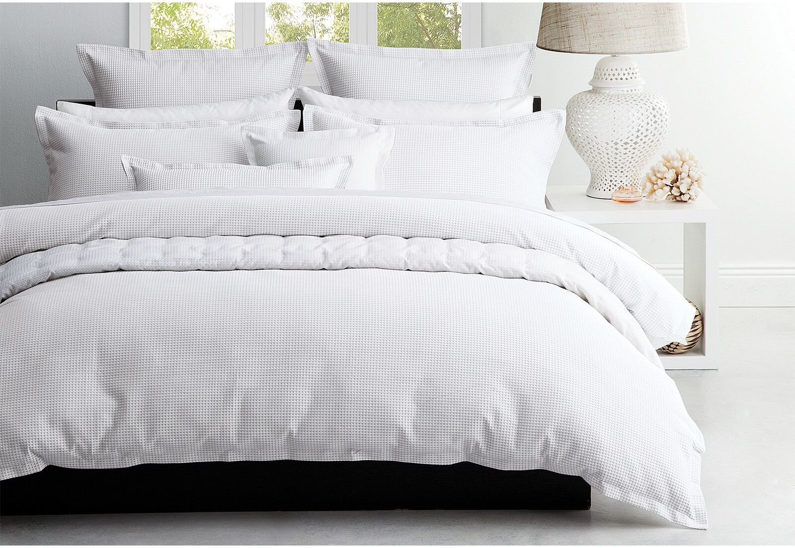 White Waffle Quilt Cover Set