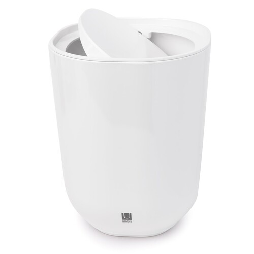Glossy White Bathroom Bin