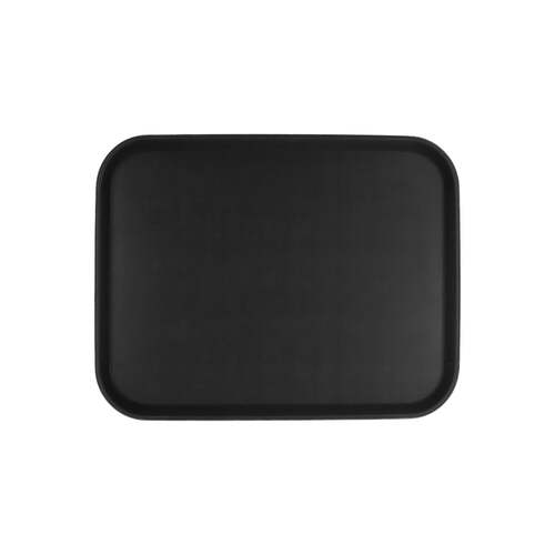 Chef Inox Rectangular Tray Non-Slip Plastic Black 350x450mm