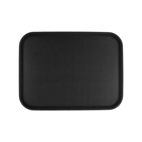 Chef Inox Rectangular Tray Non-Slip Plastic Black 380x510mm