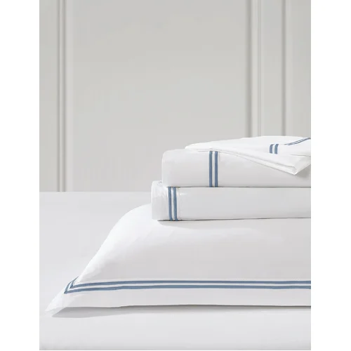 Santiago Super King Bed Sheet Set Steel Blue