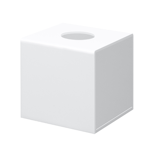 Alva Glossy White Square Tissue Box Cover
