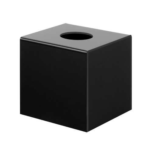 Alva Matt Black Square Tissue Box Cover