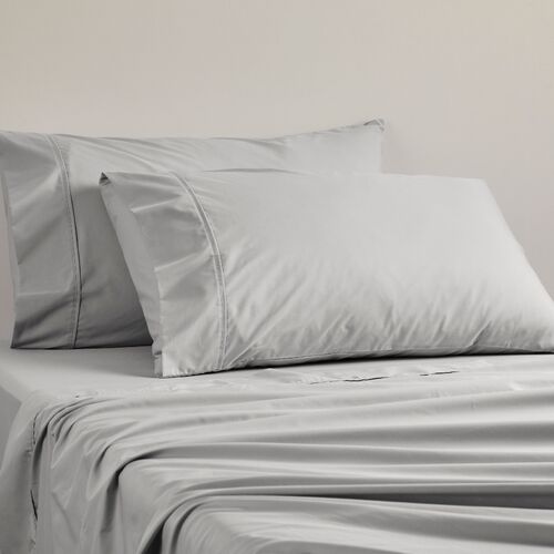 King 300TC Cotton Percale Sheet Set - Stone