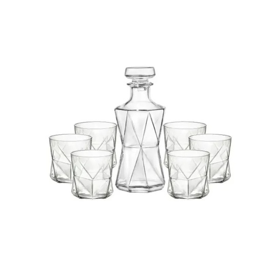 Bormioli Rocco Cassiopea Decanter and Tumbler 7 Piece Set