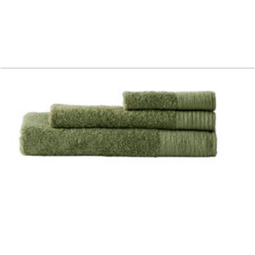 Face Washer 4 Pack Sage Green  Royal Doulton Wide Border Organic Cotton 