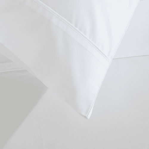 500TC Cotton Sateen Standard Pillowcase Pair White
