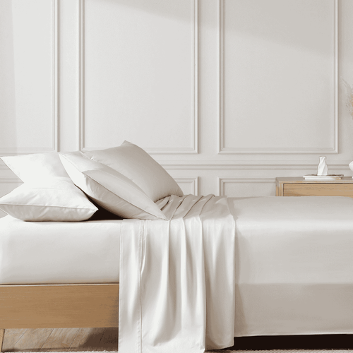 500TC Cotton Sateen Split King Sheet Set Stone