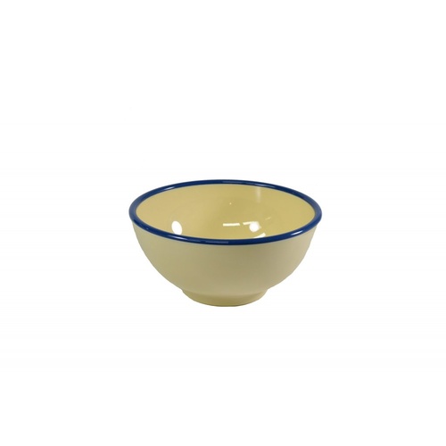 Jab Vintage Enamel Look Bowl Yellow/Blue 125mm x 6