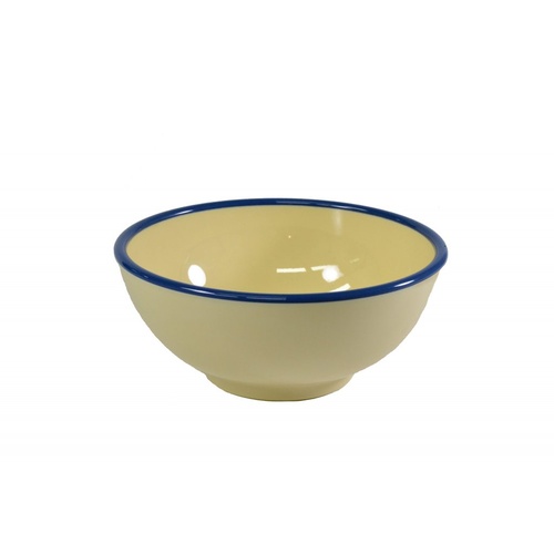 Jab Vintage Enamel Look Bowl Yellow/Blue 175mm x 6