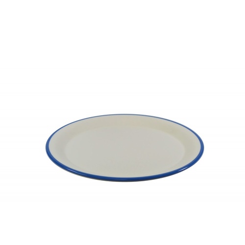 Jab Vintage Enamel Look Plate Cream/Blue 190mm x 6