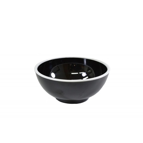 Jab Vintage Enamel Look Bowl Black/ White 125mm x 6