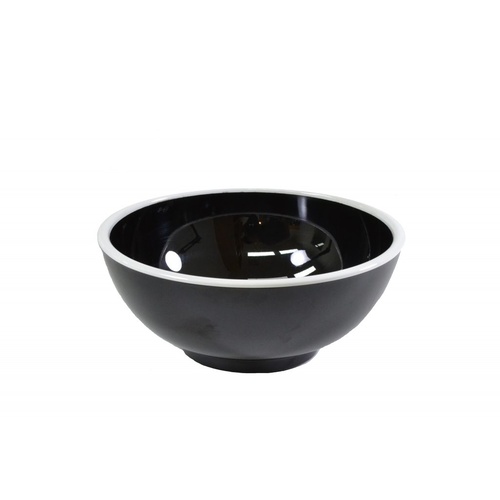 Jab Vintage Enamel Look Bowl Black/ White 150mm x 6