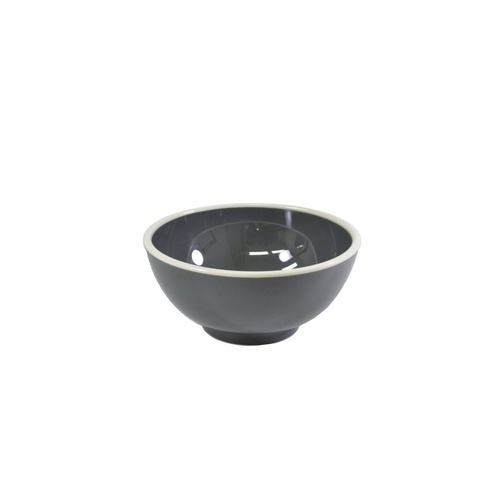 Jab Vintage Enamel Look Bowl Grey/ White 125mm x 6