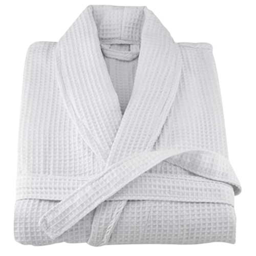 White Waffle Weave Hotel Bathrobe