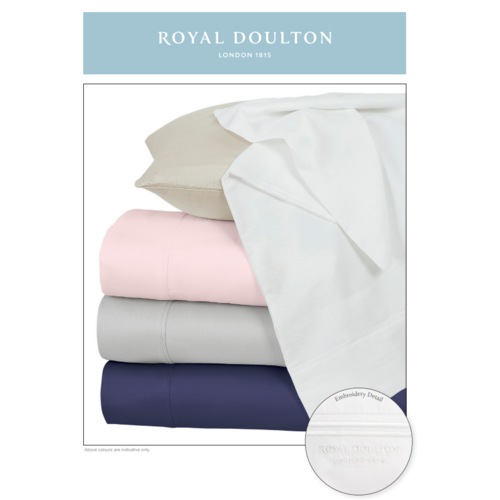 Royal Doulton Cotton Queen Sheet Set - Silver