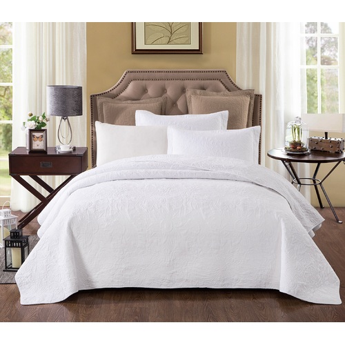 King Pure White Coverlet Set