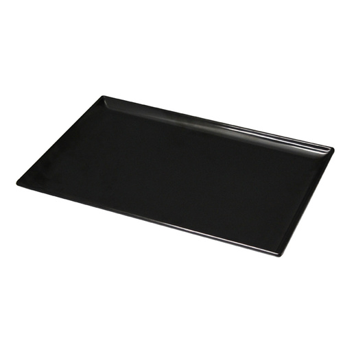 Medium Melamine Tray Raised Sides - Black