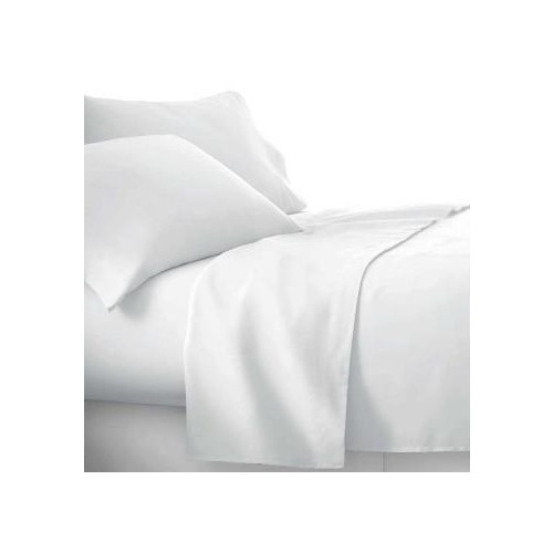 Single Bed Sheet Set White Cotton Rich Percale