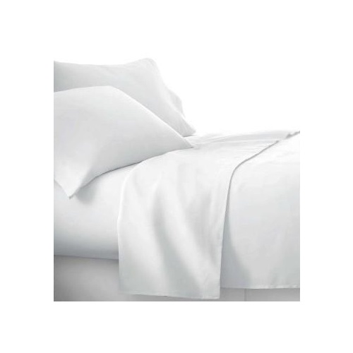Long Single Fitted Sheet Cotton Rich Percale White