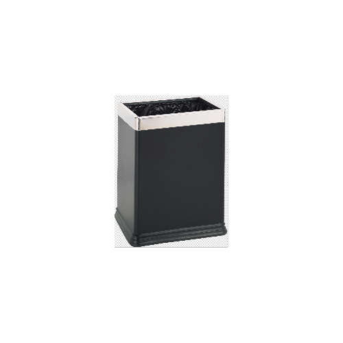 8.8 Litre Rectangular Black Bin w/SS Frame