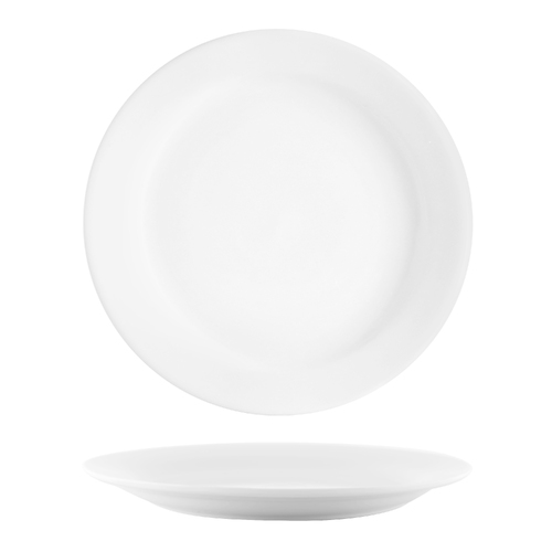 6 x Vitroceram Round Plate 250mm Rolled Rim White