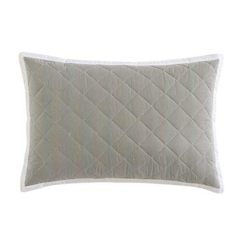 Essex Olive Quilted Standard Pillowcase Pair with Sham 