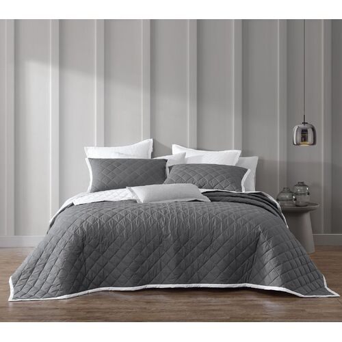 Queen / King Essex Charcoal Grey Bedspread