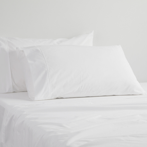 Split King Sheet Set 250TC Polycotton Percale - White