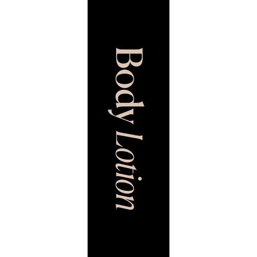 Black 35 x 110mm Body Lotion Label for Alva Bottle