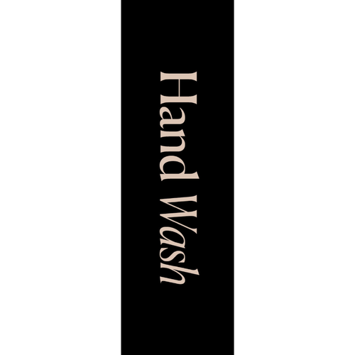 Black 35 x 110mm Hand Wash Label for Alva Bottle