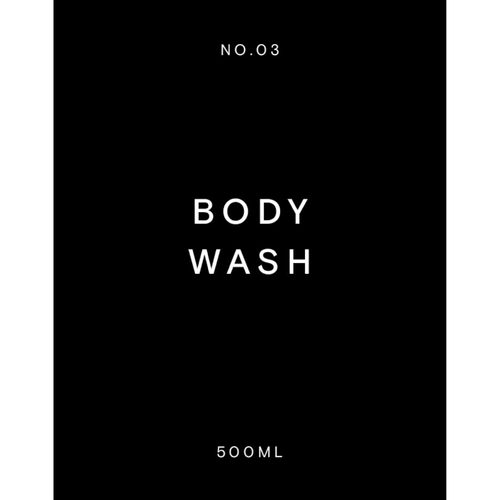 Black 55 x 70mm Body Wash Label for Alva Bottle