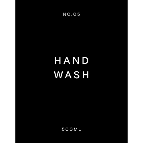 Black 55 x 70mm Hand Wash Label for Alva Bottle