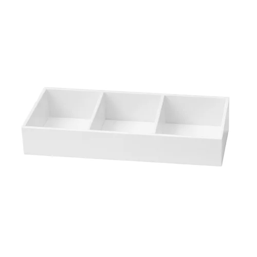 Alva 3 Compartment Sachet Holder Matte White