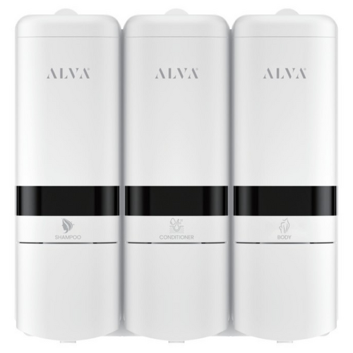 Alva 480ml Wall Mounted White Triple Soap Dispenser