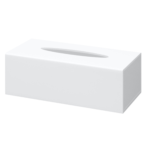Alva Glossy White Rectangle Tissue Box Cover Large