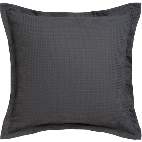 Ascot Granite Black Waffle Quilted European Pillowcase