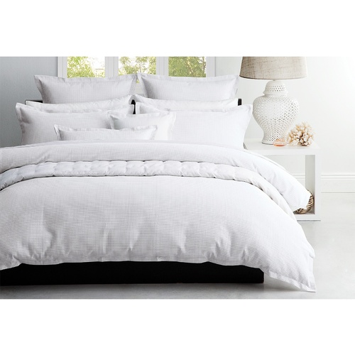 Ascot Super King White Waffle Quilt Cover Set