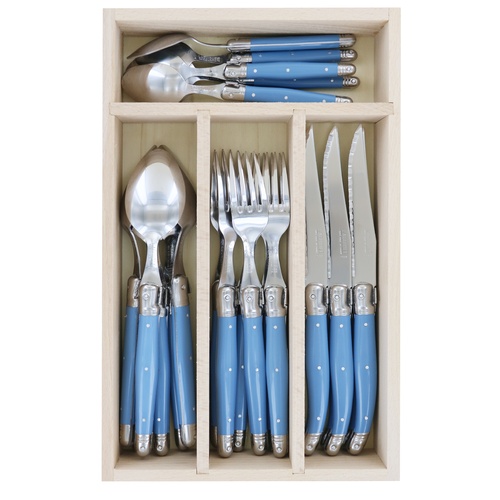 Debutant Cornflour Blue / Stainless Steel 24 Pc Cutlery Set