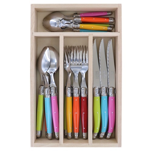 Debutant Multi Colour / Stainless Steel 24 Pc Cutlery Set