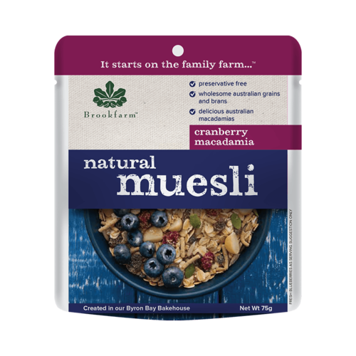 Sachet Natural Muesli Cereal w/Cranberry 50g x 20