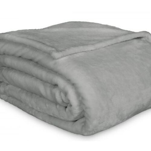 King Single Lucia Plush  Blanket - Silver