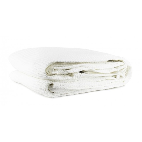 Cotton Waffle Blanket White - Double / Queen