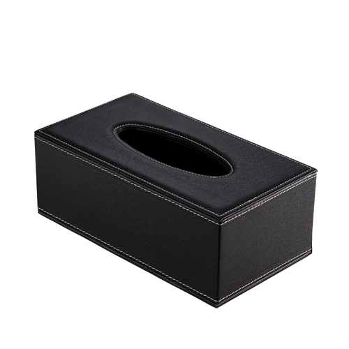 James Black Leatherette Tissue Box Cover Rectangle 