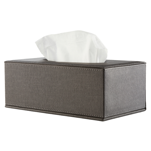 Keslie Grey Leatherette Tissue Box Cover Rectangle