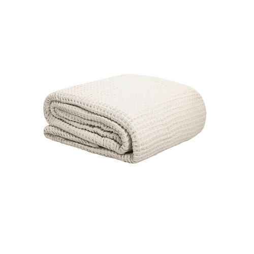 Waffle Weave Blanket Pebble Queen / King Bed