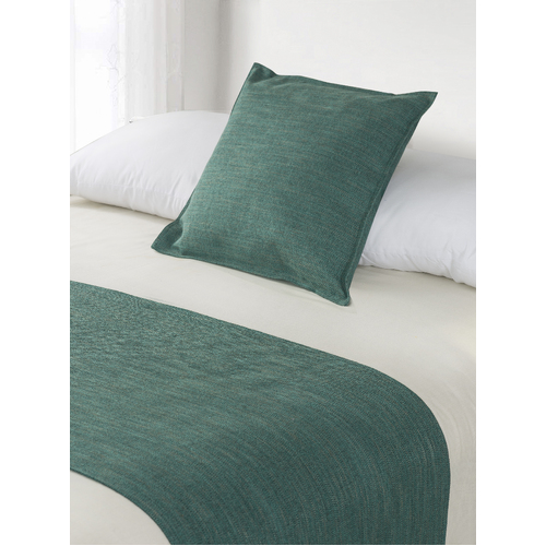 Linen Look Teal Bed Runners - Bnb Supplies