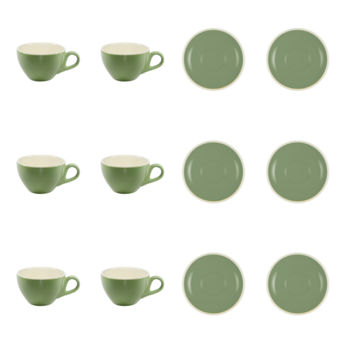 Brew Sage Latte Cup & Saucer x 6